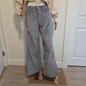 Anthropologie Pilcro Women's Size 25 Gray Corduroy Wide Leg Pants